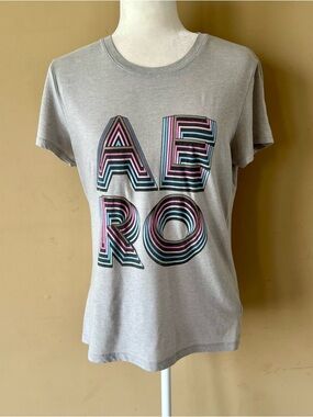 Aeropostale XL Gray Pink Blue Shirt Top Tee
